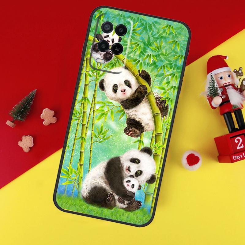 Panda Animal Cute Bear Case For Oppo A80 A60 A40 A15 A16 A17 A57 A94 A74 A54 A76 A96 A18 A38 A58 A78 A98 A6 A5 Pro