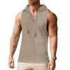 New Plus-size Waistcoat Summer Thin Men's Casual Hooded Solid Color Lace-up Vest Sleeveless