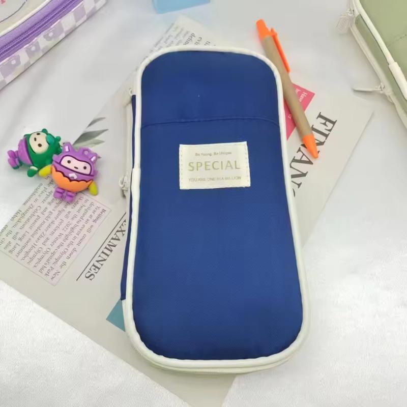Large Capacity Pen Pouch Retractable Pencil Case Double Layers Pen Bag Pencil Box For Primary School Student Stationery