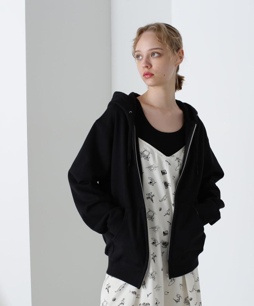 AVIREX DAILY ZIP UP SWEAT PARKA 783-3931005 men's M black