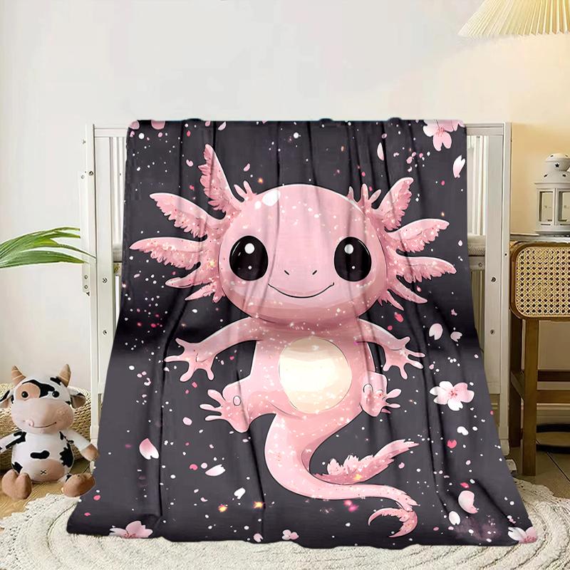 Axolotl Friends In Space Blanket Flannel Blanket for bed, sofa, Camping, Hiking, Picnic Essentials, gift for family Fan gifts