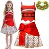 Moana Nuovo Vestito Vestiti da Principessa per Bambine Travestimento Bambini Collana Vaiana Maialino Pulcino Costume Carnevale Estivo per Bambini 2-10A