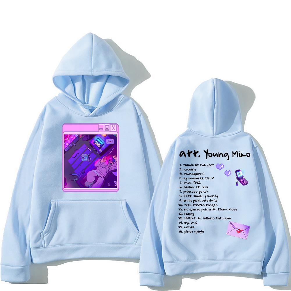 Singer Young Miko  Att Album Hoodies PrintFashion Aesthetic Retro Sweatshirt Men Women Casual Fleece Pullover Hip Hop Streetwear