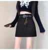 High-Waist Brown Suede Plush Pencil Skirt for Plus-Size Women - Versatile A-Line, Slimming, Short Skirt for Spring & Autumn