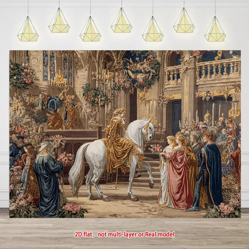 2D Vintage Medieval Castle Backdrop Themed Party Background