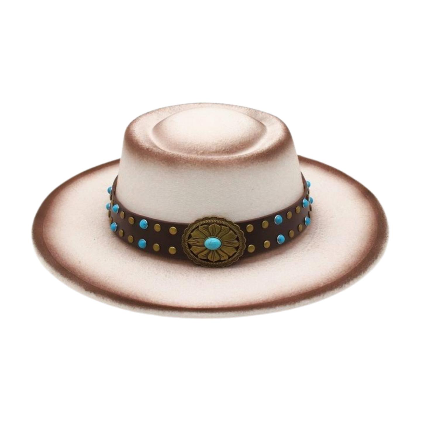 

Ethnic Style Woolen Hat Western Cowboy Hat Men S Casual Versatile Retro Stage Tibetan Jazz Hat One size fits all [m convex dome]