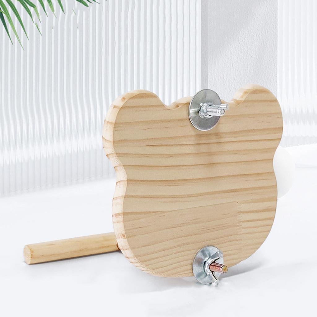 Bird Perch Stand Mirror Toy for Parrots Birdcage Stand Platform Cage Toy Bear Shape Mirror Cage Accessories Birds Toy