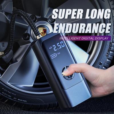 Nuova pompa d'aria portatile da 12 V, compressore d'aria portatile per auto, display digitale, gonfiatore ricaricabile, pompa per gonfiaggio pneumatici wireless per auto, moto e pallone.