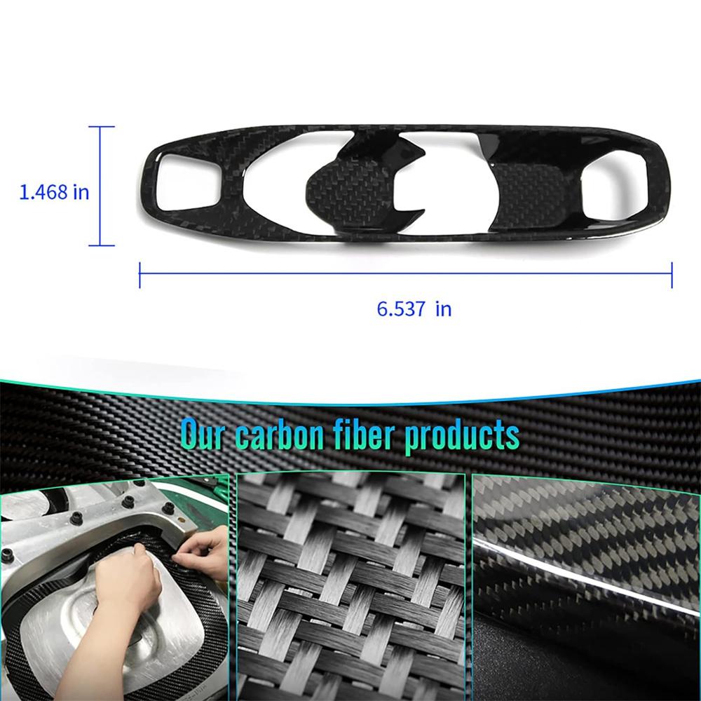 Black Real Hard Carbon Fiber Gear Shift Control Cover For Corvette C8 2020-2023