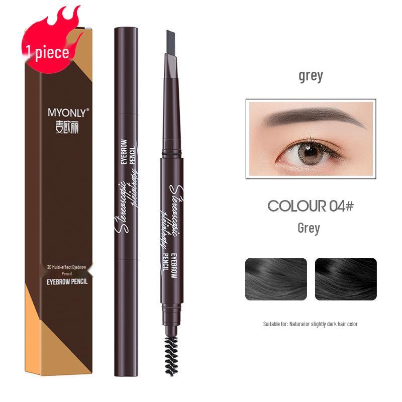 Maiouli 3D Smudge-Proof Multi-Effect Eyebrow Pencil - Beginner-Friendly Double-Ended Triangle Shape.