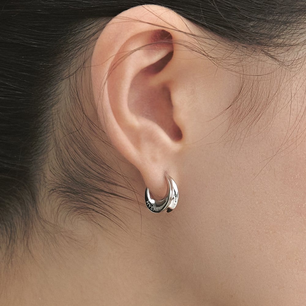 H Edition Silver (W) Hollow Hoop Earrings Hl6E42605W9Xxx