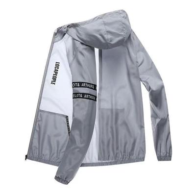 Veste de protection solaire d'été pour hommes, capuche, manches longues, fermeture éclair, patte de boutonnage, manteau de protection solaire à 360 degrés, soie glacée, coupe ample, vêtements d'extérieur de pêche