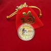 Chinese Zodiac Goat Commemorative Coin 1Pcs Gold Plated with Acrylic Case Red Pouch for Beginner Coin Collectors