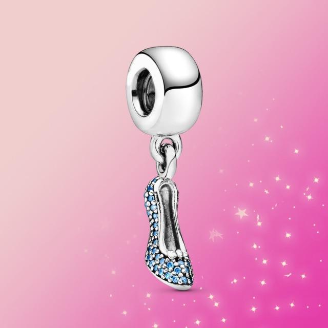 Real 925 Sterling Silver Charm Tinker Bell Princess Shoes Dangle Charm Fit Original Fashion for Women Jewelry Bracelet Gift