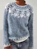 European & American Women's Color-Block Round Neck Fashion Pullover Sweater