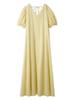 Cotton Puff Sleeve Dress PWFO242276 YEL Women's
