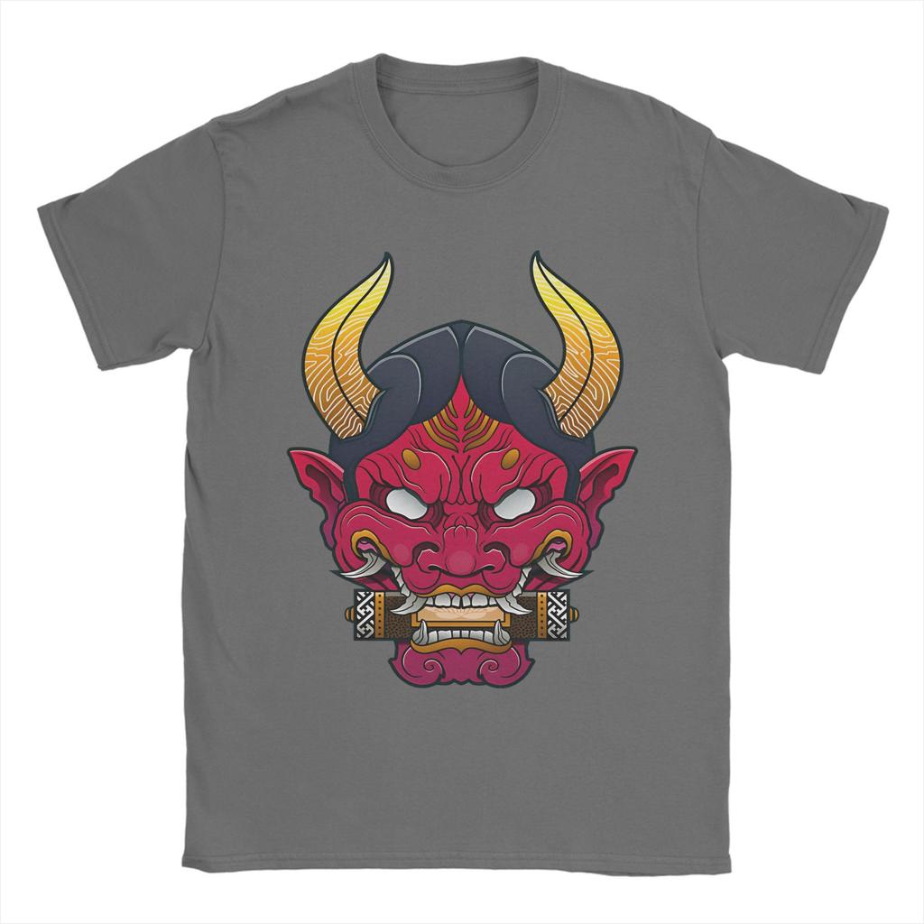 Hannya Mask  T Shirts for Men 100 Cotton Vintage TShirt O Neck  Tee Shirt Short Sleeve Clothes Plus Size