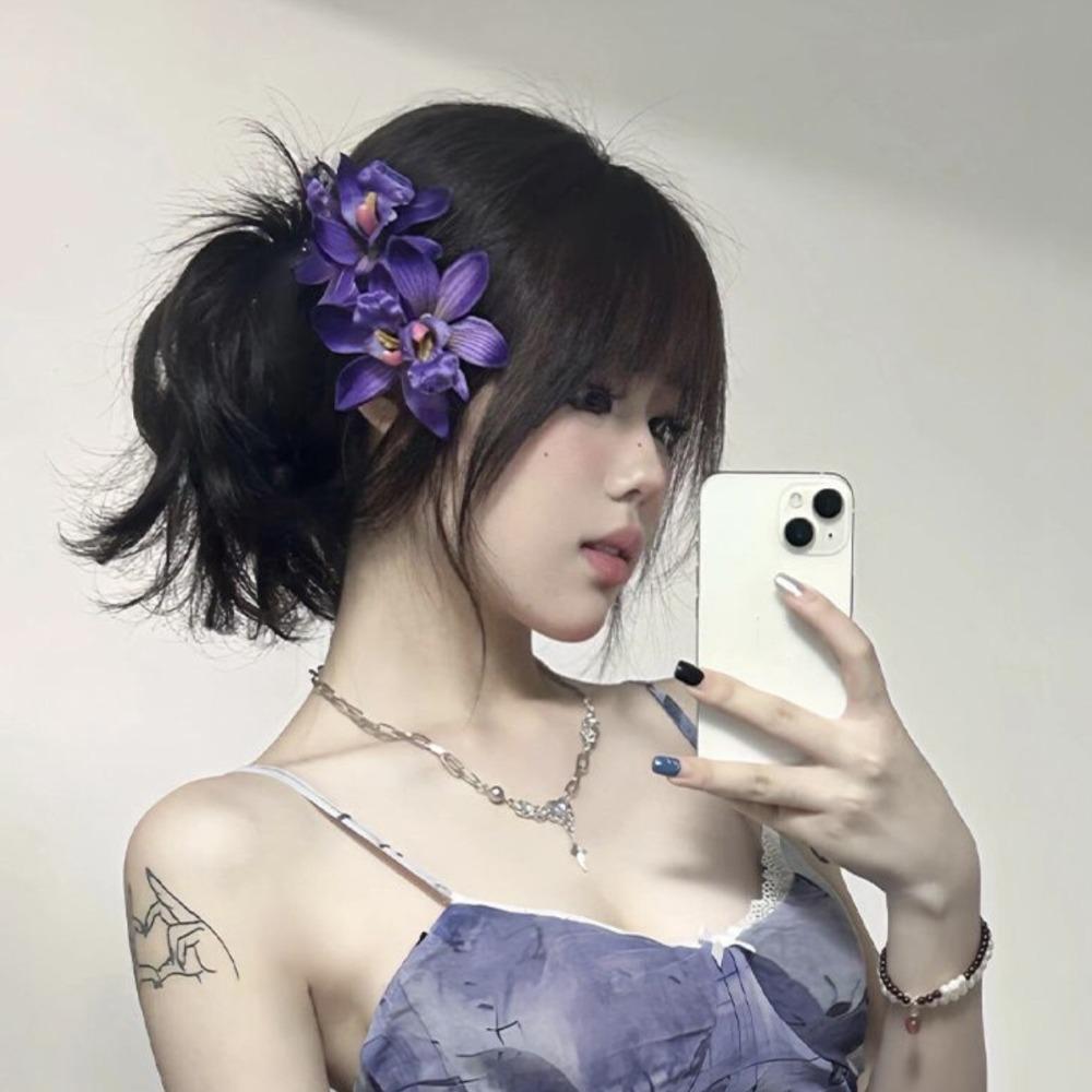 

Sweet Orchid Flowers Hair Clip Bohemian Style Hair Accessories Fairy Sweet Barrettes Women Style3