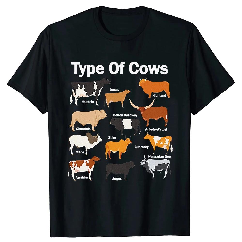 Types Of Cows Farmer Costume Cow Farming Farm Retro T Shirts Summer Graphic Cotton Streetwear Gifts Tshirt Mens Clothing