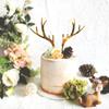 Year Reindeer Elk Gold Silver Acrylic Christmas Decoration Deer Antler Party Supplies Cake Topper