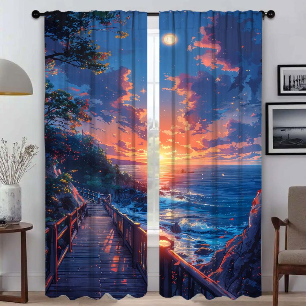 Dreamscape Modern Living Room Curtains for Camera Partition Tulle for Bedroom Blackout Curtain Halloween Decoration Shades Child
