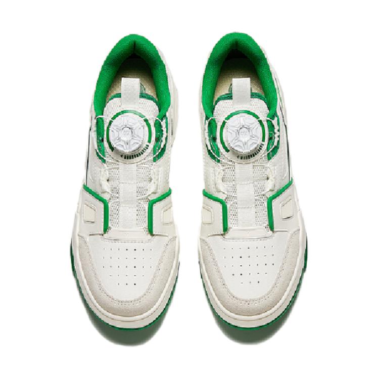 Anta Kids Comfortable Versatile Shock Absorbing Durable Low Top Sneakers Kids Sneakers White Green 312428006-2