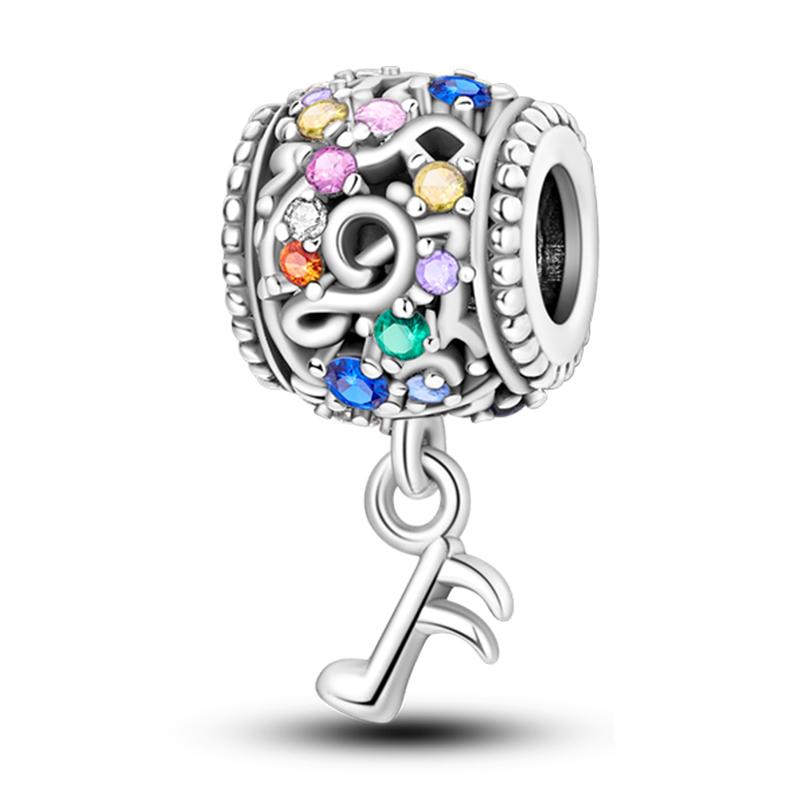 Piano Harp Violin Mike Headset Notescopper Music Series Charms Beads Fit Pan Original Bracelets Diy Fine Jewelry Gifts