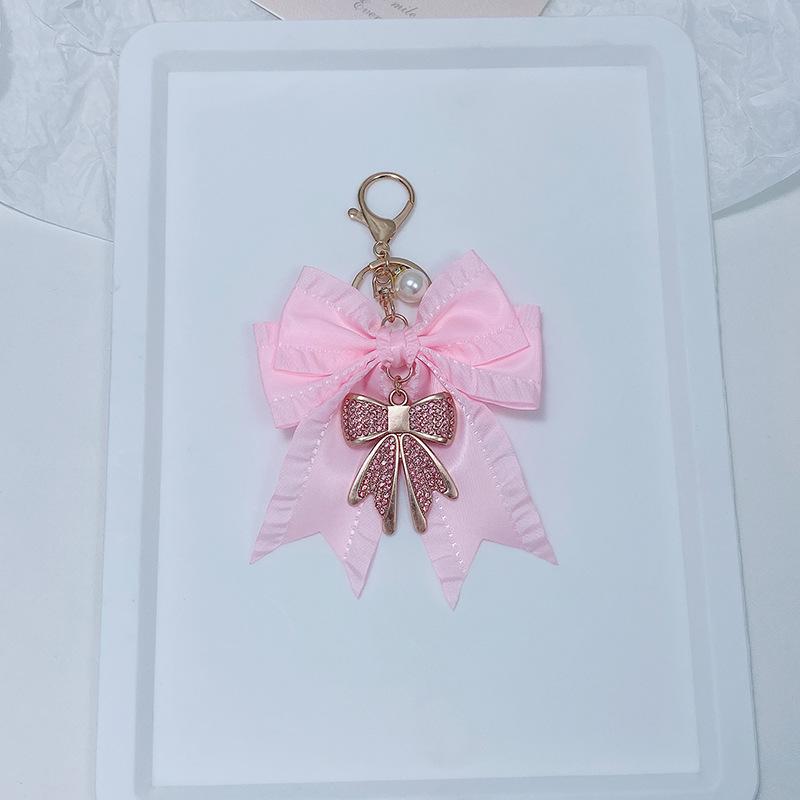 Women's Elegant Bow Bag Charm - Cute & Stylish Key Fob for Daily Use