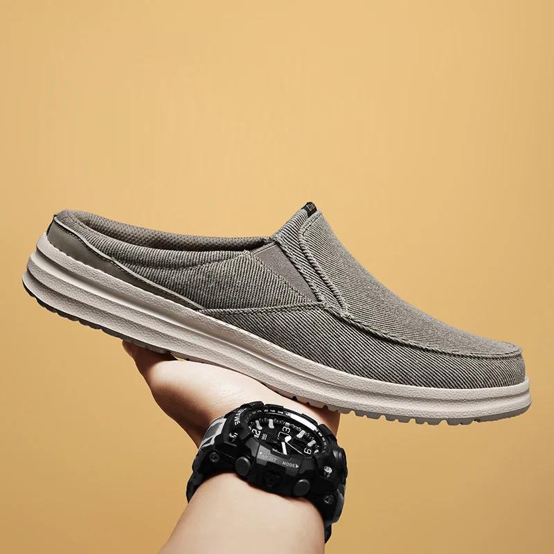 Fashion Summer Men Half Shoes Casual Canvas Shoes Lightweight Comfortable Big Size 47 48 zapatillas hombre