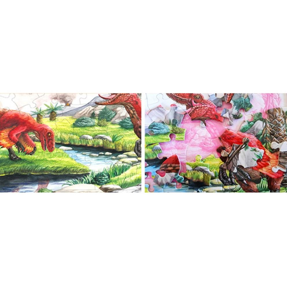 Quebra-cabeça de Dinossauro GreenKids Conjunto de 2 Peças