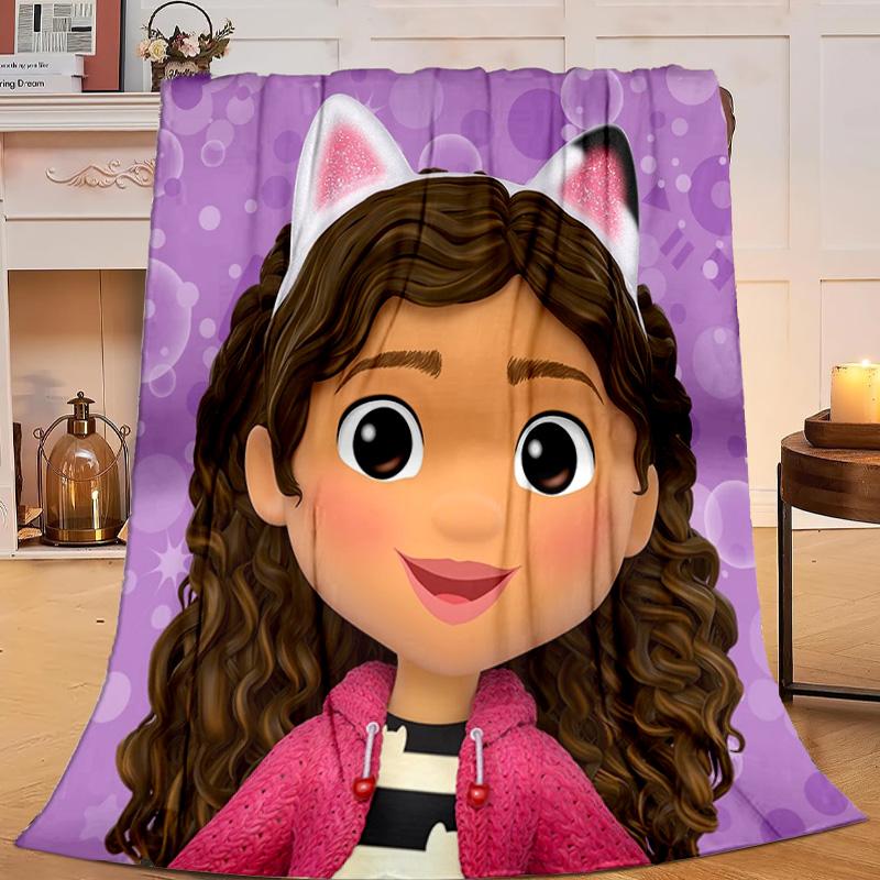 1PC Colorful Friends Dollhouse Flannel Blanket Gift, Suitable for Both Men And Women, Soft Ideal for Beds And Sofa, Birthday Or Christmas Gift