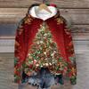 Women's Fashion Long Sleeve Christmas Print Loose Hooded Sweatshirt Top