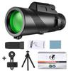Hd Monocular Telescope 80X100 Long Range Zoom Bak4 Prism Telescope with Tripod Phone Clip Hunting Camping Bird Watching Hiking