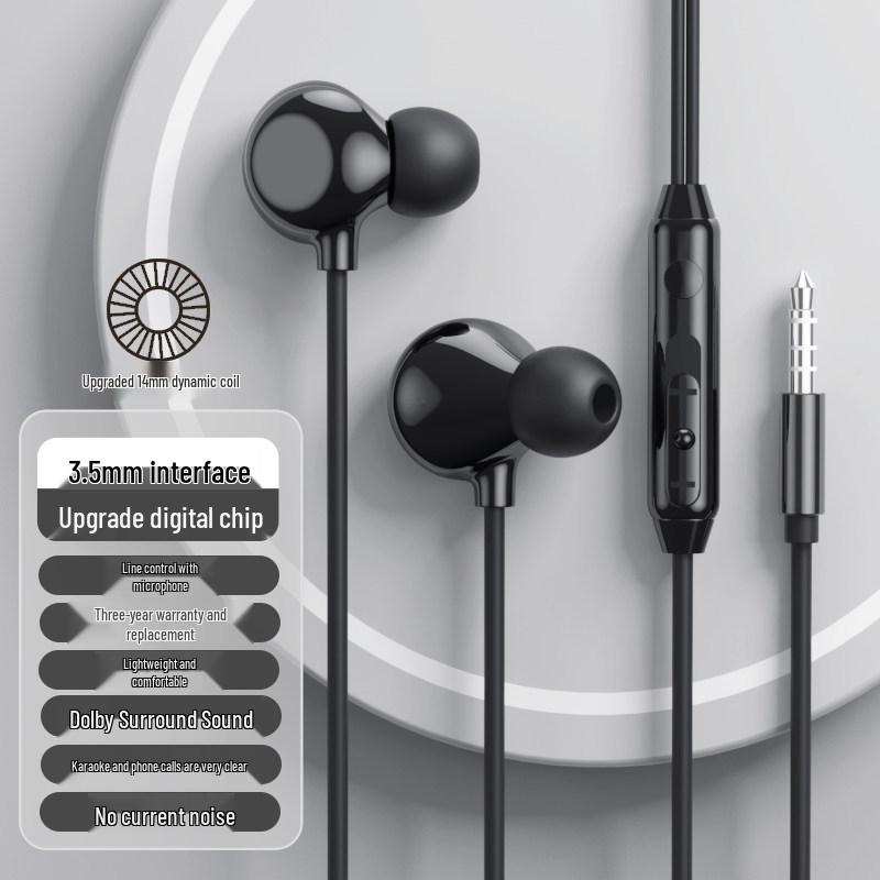 Genuine Wired Sleep Earphones with In-Ear High-Quality Sound, Noise Reduction, K-Singing, and Type-C Mobile Compatibility.