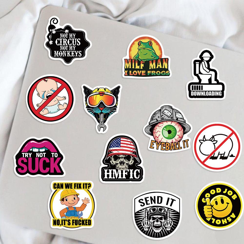 100 Funny Hard Hat Graffiti Stickers Decorate Guitar Notebook Suitcase DIY Waterproof