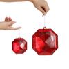Plastic Christmas Tree Hanging Ornaments With Glitter Gem Accents In Square And Round Shapes For Festive Seasonal Decoration Use