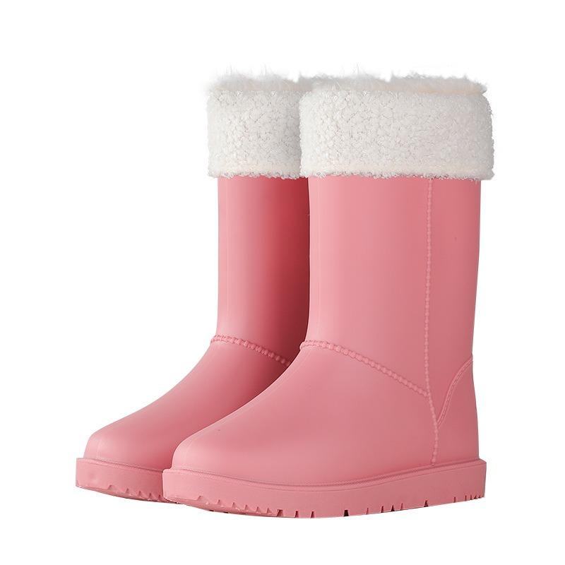 New medium tube non-slip waterproof shoes rain shoes rain boots water boots thermal cover shoes women's adult fashion medium tube