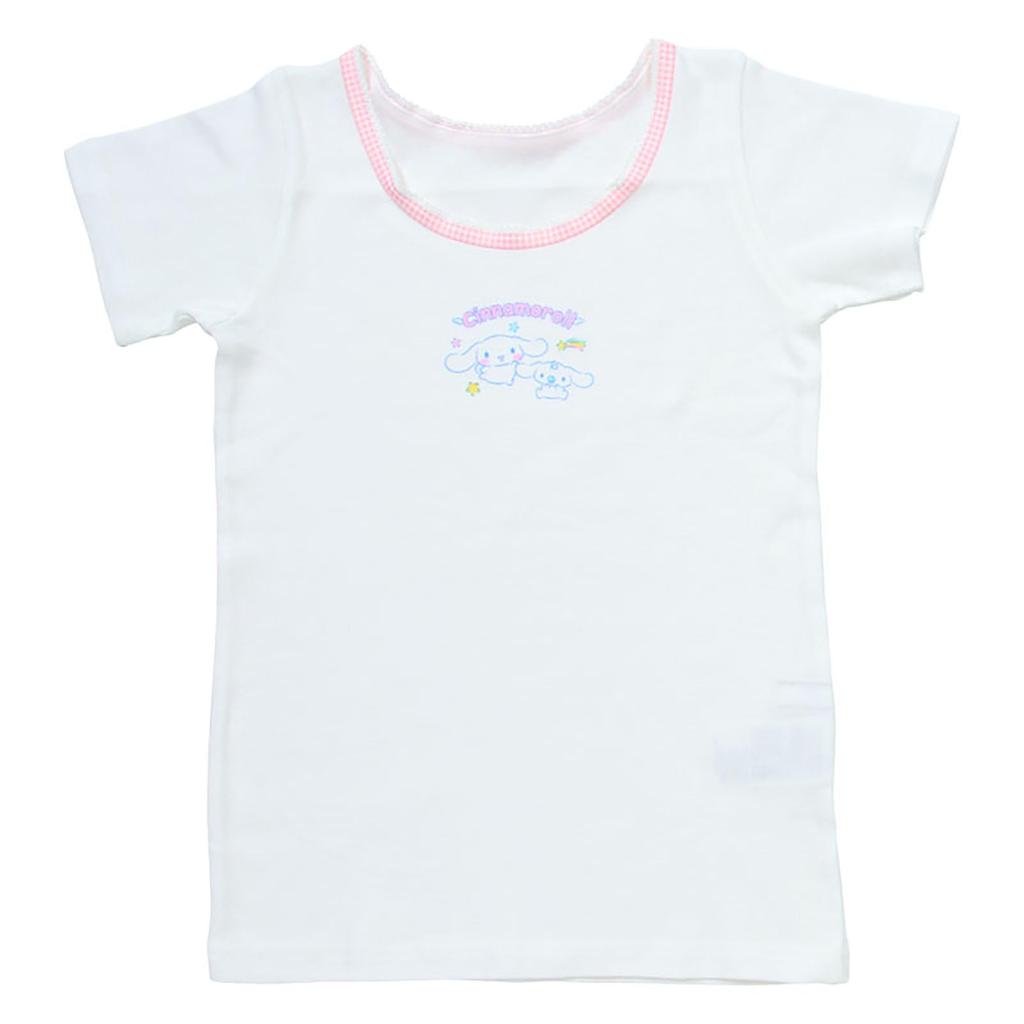 Sanrio Short Sleeve Undershirts of with Name Tags Kids' (Set 2), Cinnamoroll, 130cm, 100% Cotton, (Product Number 149225)