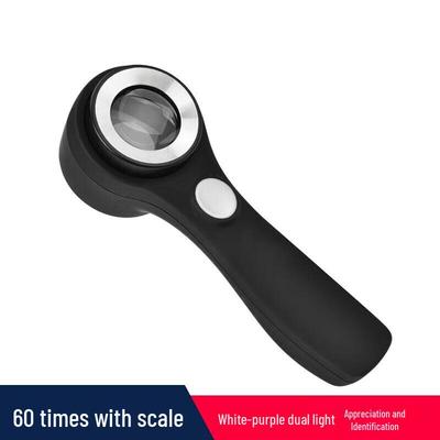60x USB-wiederaufladbare Lupe mit UV-Licht