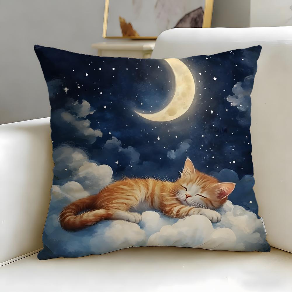 Classic Animal Cat Cushion Cover Soft & Easy-Wash Pillow Case – Versatile for Couch, Bed, Travel and Office
