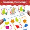 10/30/50PCS Christmas Sticky Hands Bulk Santa Elk Snowflake Stress Relief Stretchy Sticky Hands Toy for Kids Christmas Gifts