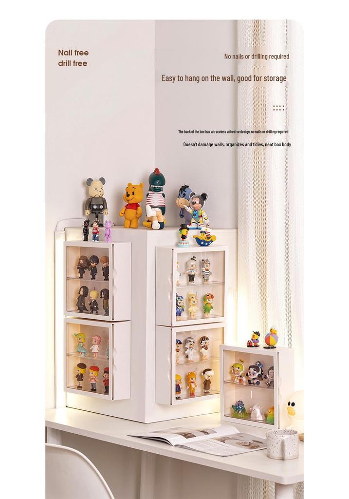 Wall-Mounted Display Rack: Pull-Out Cloth Hanging Cabinet for Blind Box and Pop Mart Figures