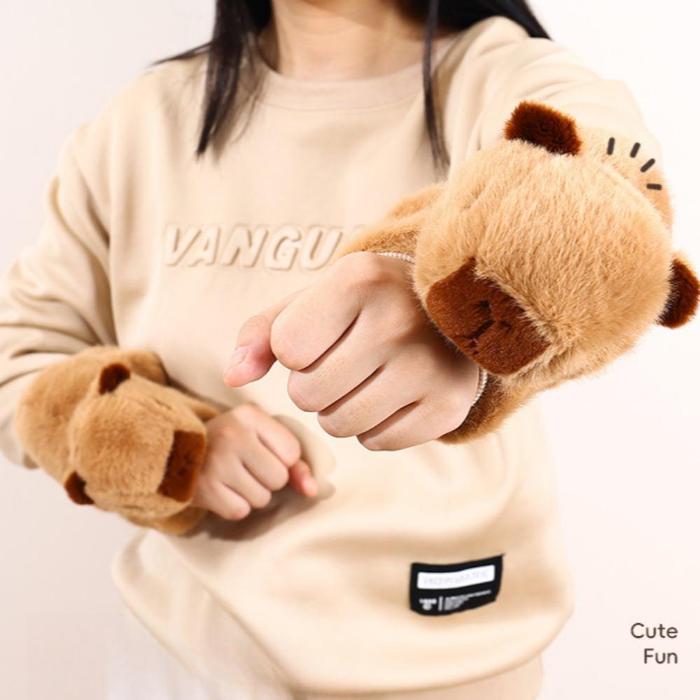 Adorabile Capibara Animale Schiaffo Snap Avvolgente Braccialetto Da Polso Peluche Animale Ripieno Kawaii Capibara Anello Da Mano Braccialetto Bambino Giocattoli Divertenti
