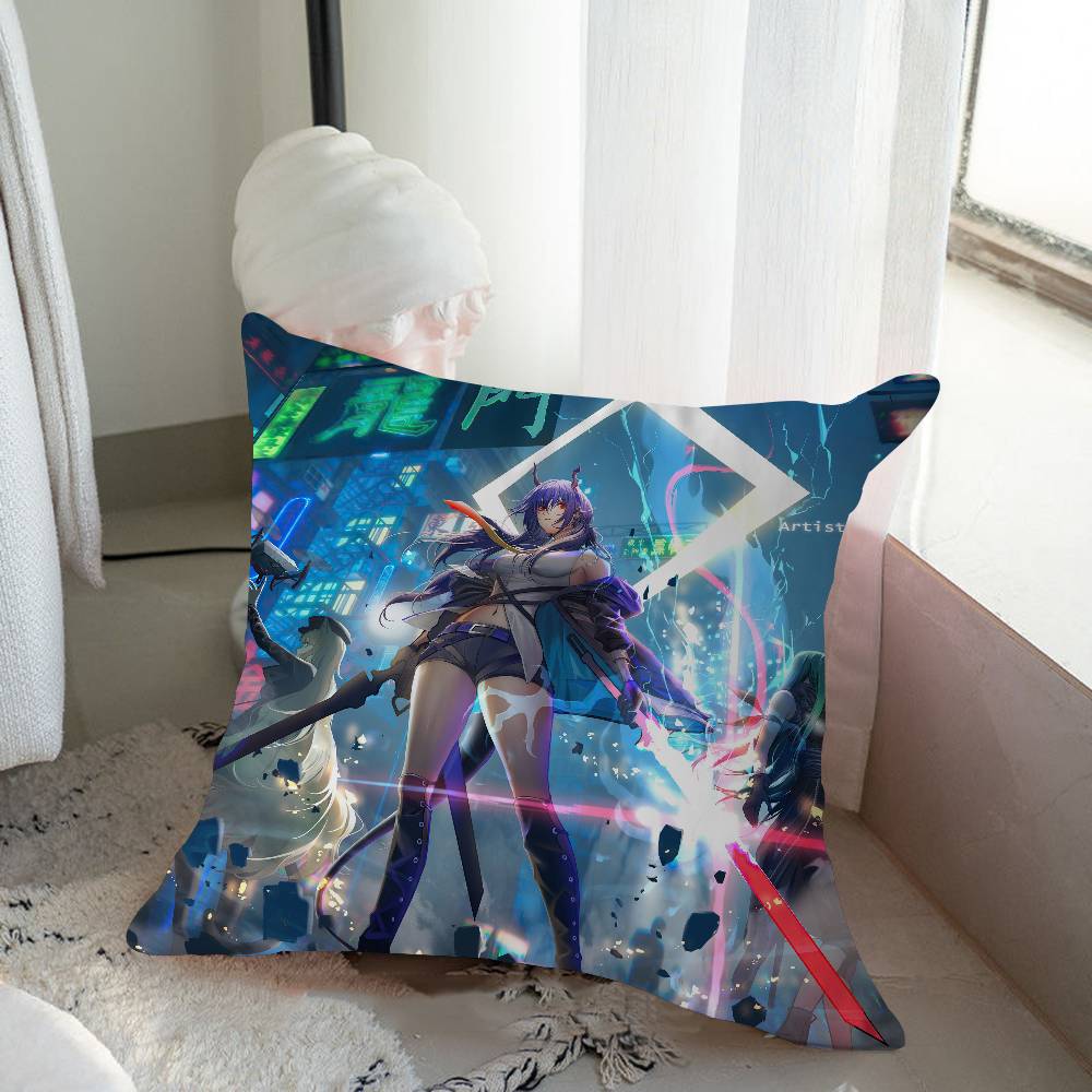 

A-Arknights Мультяшная Анимация Персонализированная Наволочка Пылезащитный Чехол для Подушки Спальня Детская Вечеринка Украшение Наволочка Подарок на День Рождения Детям 16x16Inch