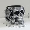 Style Flower Pot Resin Skull Planter with Drainage Hole for Home Office Decor Steampunk Skull Flower Vase Halloween Day