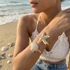 Bohemian Emaille Zeester Schelp Manchet Armband voor Vrouwen Kleurrijke Schelp Open Armband Mode Zomer Strandfeest Sieraden Cadeau