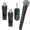 Dynamic Microphone Adapter 6Hrs Battery UHF Automatic Transmitter Setup 200mAh 164ft Range for Audio Mixer and PA Setup