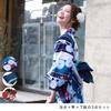 Brilliant Piece Yukata and Navy Blue with Blue Morning Set for a Love Look "Wa Nadeshiko" Women's Set, Blue-Green Glory, 3-Piece Heart-Pounding
