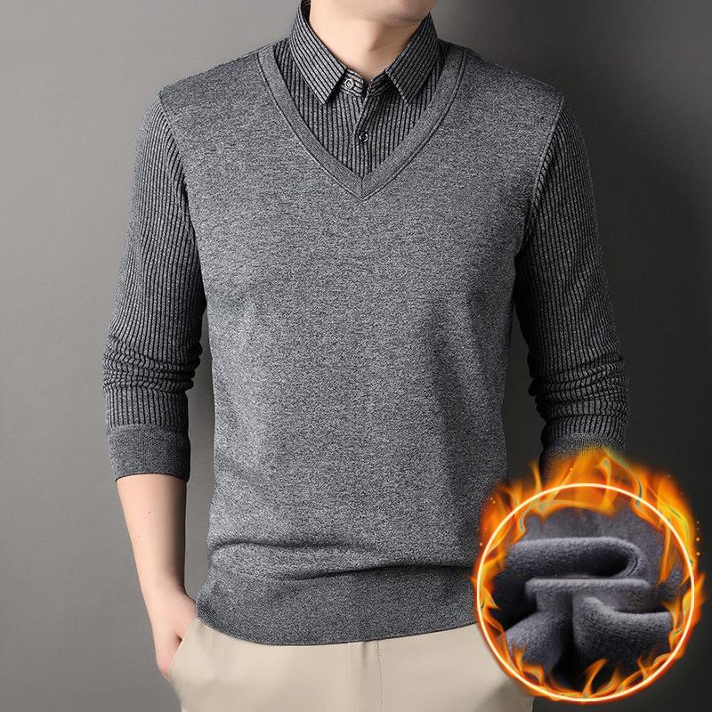 

Плюс Размер Мужская Осенняя Полуводолазка Вязаный Свитер Пуловер Толстовка Зимняя Одежда Топы Мужская Однотонная Рубашка 4XL серый