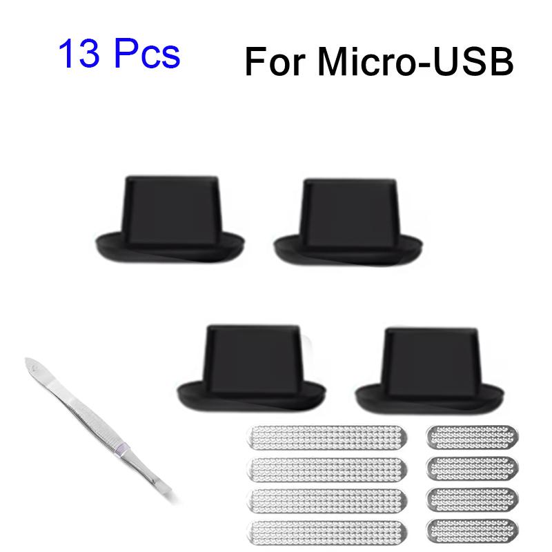 Universal Dust Plug Mobile Phone Speaker Dustproof Net Stickers For Ios Micro USB Type C Charging Port Cleaning Brush Tools Kits